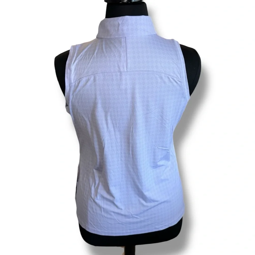 NWT LULULEMON Quick-Dry Sleeveless Polo Shirt Diamond Spot Lavender Size 14
